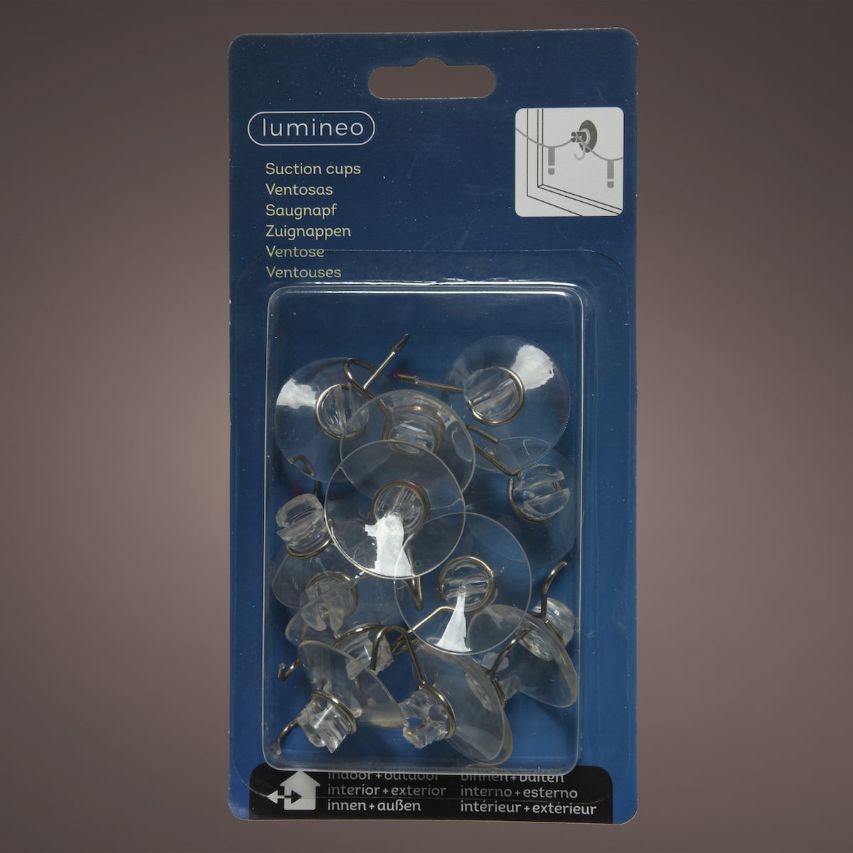 12 Suction Cup Mounts with metal hook for Lighting displays on glass