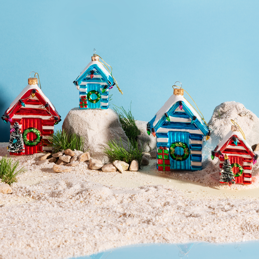 Red Mini Beach Hut Bauble