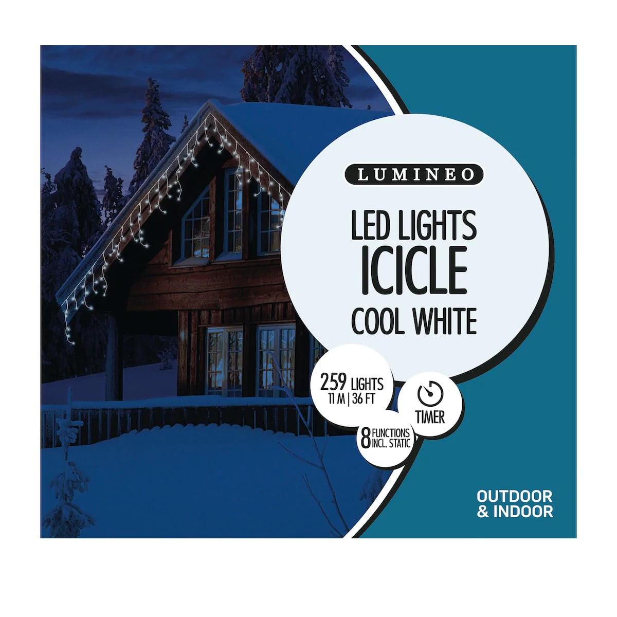 Icicle Christmas String Lights - Cool White / 11 m / 259 LED Lights