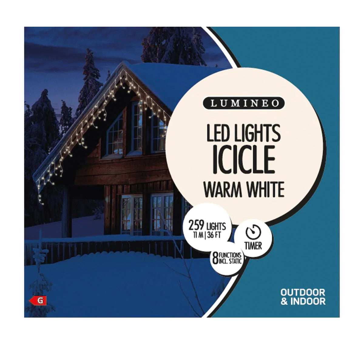 Icicle Christmas String Lights - Warm White / 11 m / 259 LED Lights