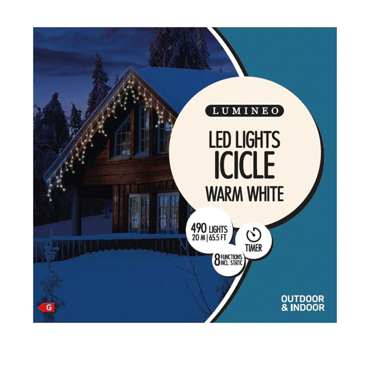 Icicle Christmas String Lights - Warm White / 20m / 490 LED Lights