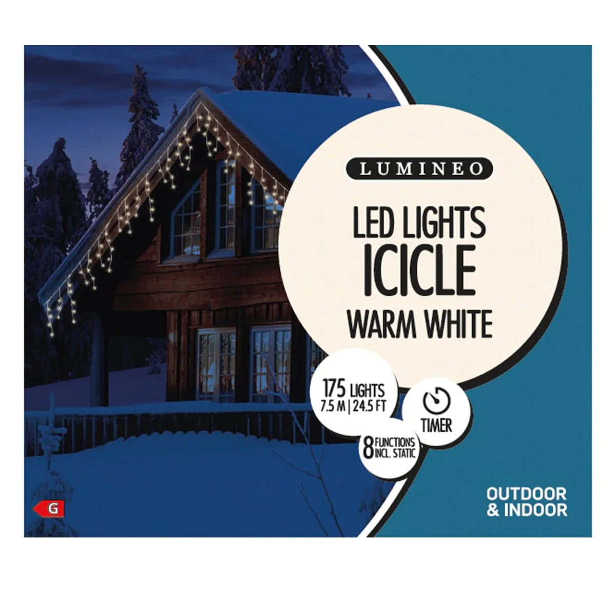 Icicle Christmas String Lights - Warm White / 7.5 m / 175 LED Lights