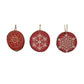 Log Slice Nordic Folk Art Christmas Hanging Decorations - Red