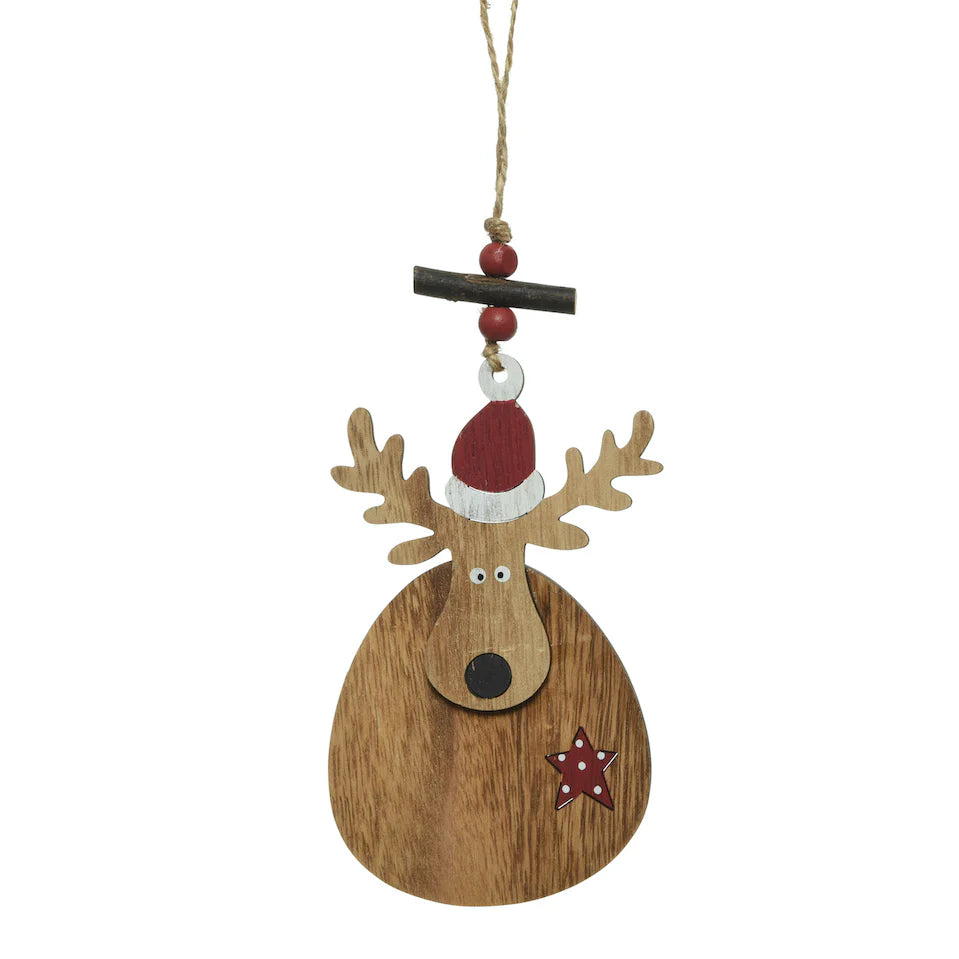 Rudolph Wooden Christmas Character Hanging Decorations