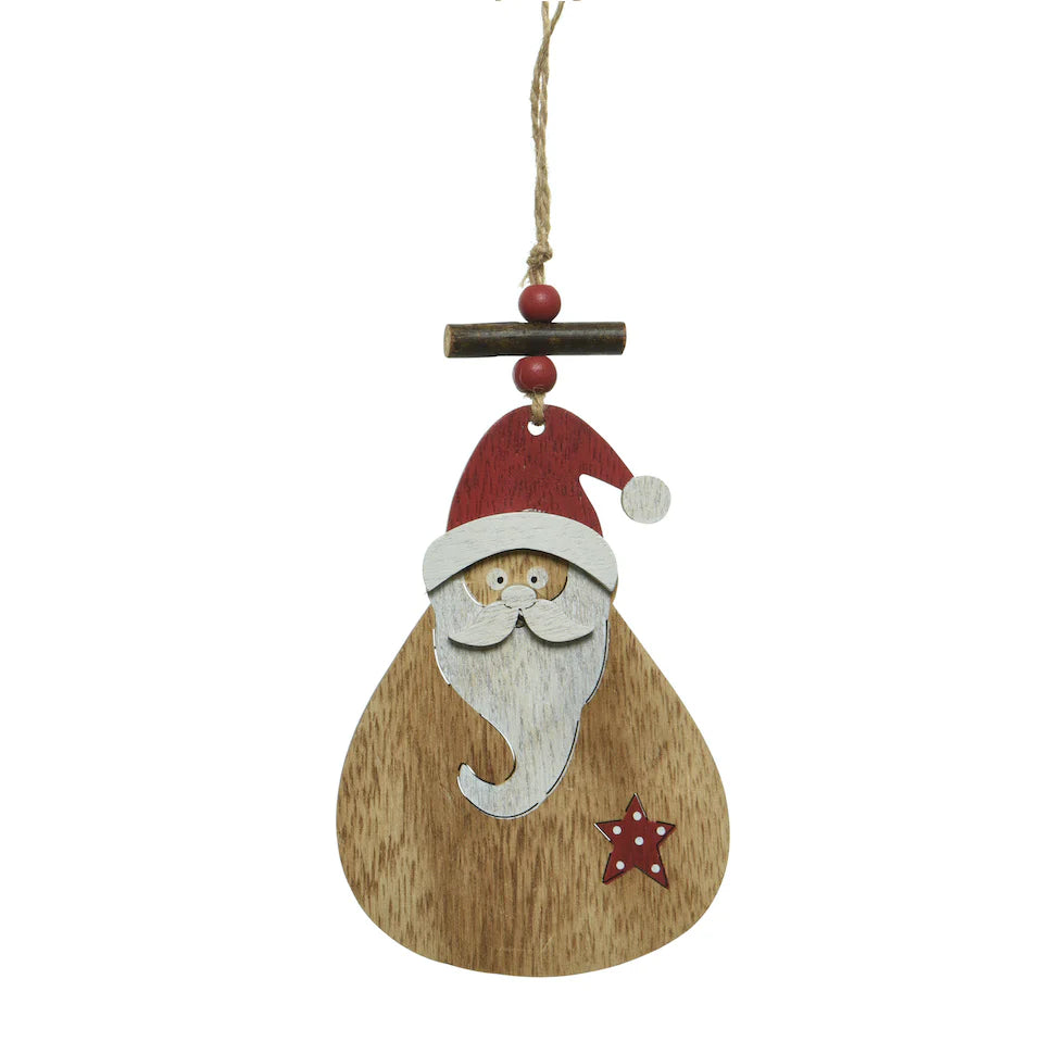 Santa Wooden Christmas Character Hanging Decorations