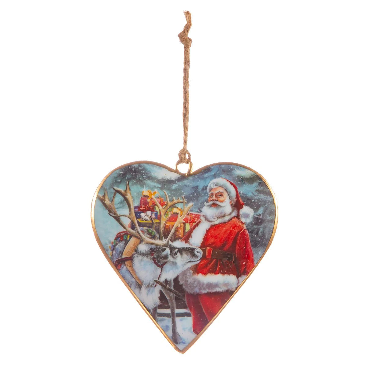 Vintage Santa Heart Hanging Decorations (Large)