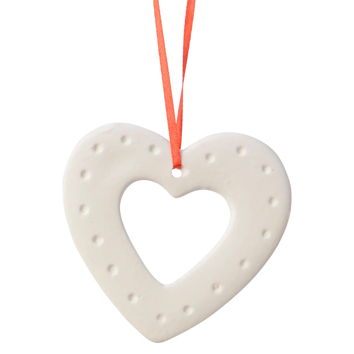 White Porcelain Hanging Christmas Decorations - Heart
