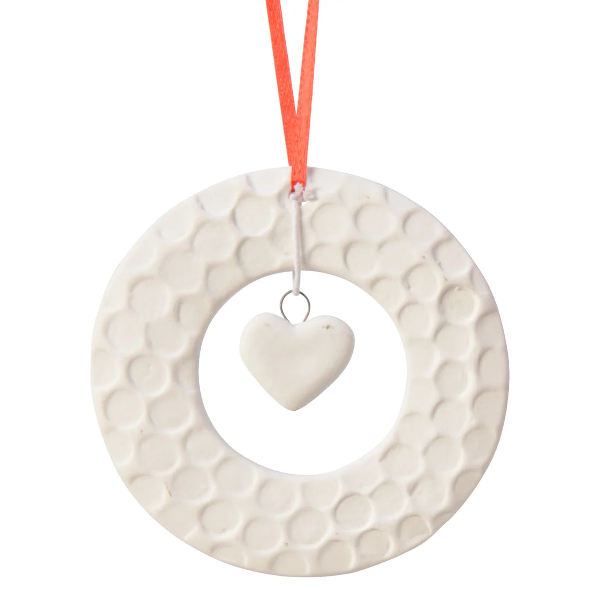 White Porcelain Hanging Christmas Decorations - Wreath