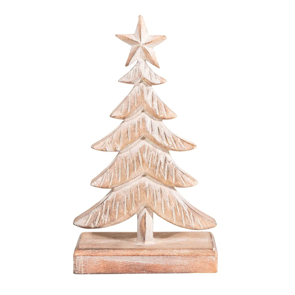 Mango Wood Christmas Tree With Star Ornament